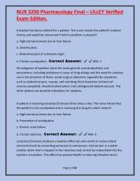 NUR 3250 Pharmacology Final – LILLEY Verified Exam Edition.