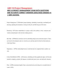 ARE 5.0 Project Management Exam: Key Concepts and Definitions