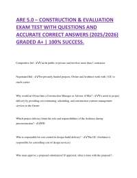 ARE 5.0 Construction & Evaluation Exam Questions and Answers