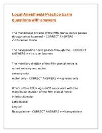 Local Anesthesia Practice Exam Questions and Answers