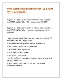 FMF Warfare Qualified Officer 105 EXAM WITH ANSWERS.