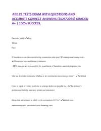 ARE CE Exam Questions and Answers (2025/2026) - Graded A+