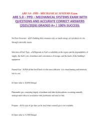 Mechanical Systems Exam Questions and Answers for ARE 5.0 PPD