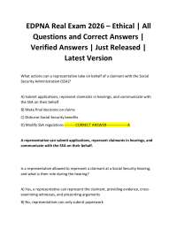 Ethical Guidelines and Procedures for Social Security Reps: Exam Questions & Answers