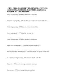 CHFI Steganography Exam Questions and Answers 2025/2026