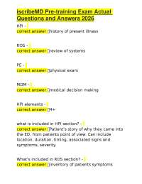 iScribeMD Pre-training Exam Q&A: Key Medical Documentation Elements