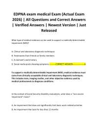 EDPNA Medical Exam Questions and Answers 2026
