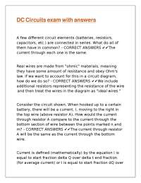DC Circuits Exam Questions and Answers