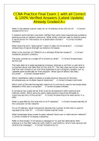 CCNA Practice Final Exam with Verified Answers