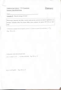 Cálculo 1, exercícios de fixação