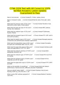 CCNA Certification Exam Questions and Answers 2026