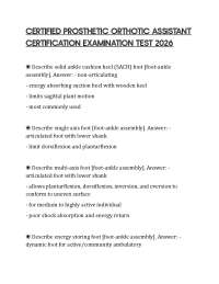 CERTIFIED PROSTHETIC ORTHOTIC ASSISTANT CERTIFICATION EXAMINATION TEST 2026