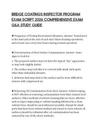 BRIDGE COATINGS INSPECTOR PROGRAM EXAM SCRIPT 2026 COMPREHENSIVE EXAM Q&A STUDY GUIDE