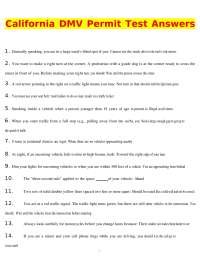 California DMV Permit Test: Practice Questions and Answers