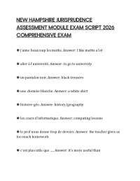 NEW HAMPSHIRE JURISPRUDENCE ASSESSMENT MODULE EXAM SCRIPT 2026 COMPREHENSIVE EXAM