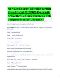 NYS Cosmetology Licensing Exam Review Guide 2025/2026