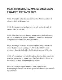 MA M-1 UNRESTRICTED MASTER SHEET METAL EXAMPREP TEST PAPER 2026