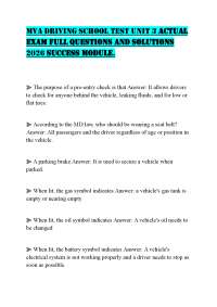 MVA DRIVING SCHOOL TEST UNIT 3 ACTUAL EXAM FULL QUESTIONS AND SOLUTIONS 2026 SUCCESS MODUL