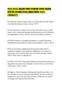 ISYE 6644 EXAM TEST PAPER 2026 EXAM STUDY GUIDE FULL SOLUTION 100% CORRECT.