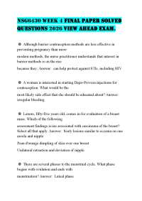 NSG6430 WEEK 4 FINAL PAPER SOLVED QUESTIONS 2026 VIEW AHEAD EXAM.