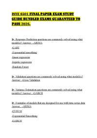 ISYE 6501 FINAL PAPER EXAM STUDY GUIDE BUNDLED EXAMS GUARANTEED TO PASS 2026.