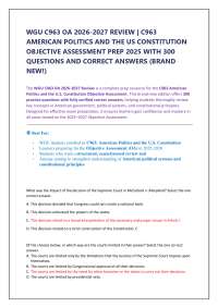 American Politics and US Constitution OA Prep: 300 Questions & Answers