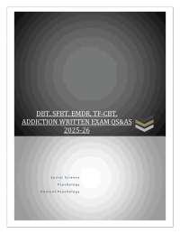 DBT, SFBT, EMDR, TF-CBT, ADDICTION WRITTEN EXAM QS&AS 2025-26