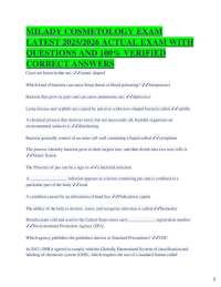 MILADY COSMETOLOGY EXAM LATEST 2025/2026 ACTUAL EXAM WITH QUESTIONS AND 100% VERIFIED C