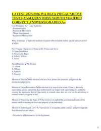BLEA Pre-Academy Test Exam Questions and Answers 2025/2026