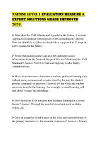 NAEMSE LEVEL 1 EVALUATION MEASURE & EXPERT SOLUTIONS GRADE IMPROVED 2026.