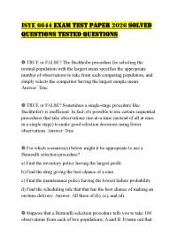 ISYE 6644 EXAM TEST PAPER 2026 SOLVED QUESTIONS TESTED QUESTIONS