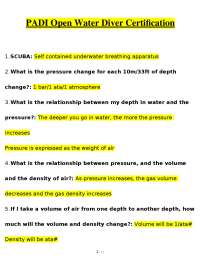 PADI Open Water Diver Certification: Scuba Diving Knowledge Review