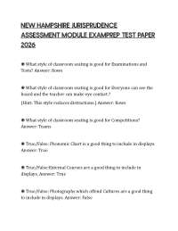 NEW HAMPSHIRE JURISPRUDENCE ASSESSMENT MODULE EXAMPREP TEST PAPER 2026