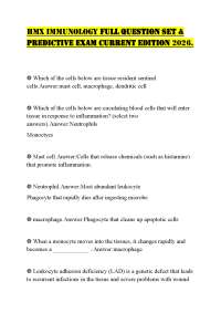 HMX IMMUNOLOGY FULL QUESTION SET & PREDICTIVE EXAM CURRENT EDITION 2026.