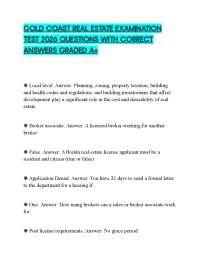 GOLD COAST REAL ESTATE EXAMINATION TEST 2026 QUESTIONS WITH CORRECT ANSWERS GRADED A+