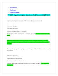 TF-CBT: Cognitive Coping Questions And Answers 2025/2026