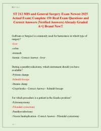 Surgical Exams Questions and Answers 2025