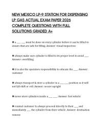 NEW MEXICO LP-9 STATION FOR DISPENSING LP GAS ACTUAL EXAM PAPER 2026 COMPLETE QUESTIONS WI