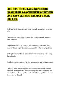 ABO PRACTICAL MARKING SCHEME EXAM DRILL Q&A COMPLETE QUESTIONS AND ANSWERS 2026 PERFECT GR