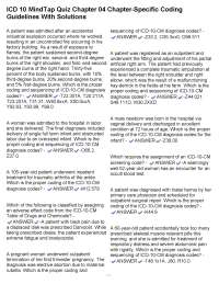 ICD-10-CM Coding Guidelines Quiz with Solutions