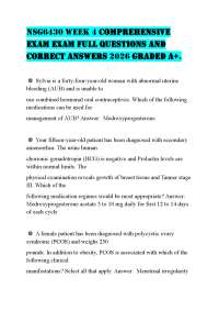 NSG6430 WEEK 4 COMPREHENSIVE EXAM EXAM FULL QUESTIONS AND CORRECT ANSWERS 2026 GRADED A+.