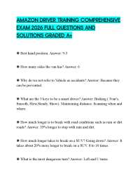 AMAZON DRIVER TRAINING COMPREHENSIVE EXAM 2026 FULL QUESTIONS AND SOLUTIONS GRADED A+