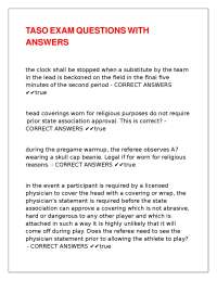 TASO EXAM QUESTIONS WITH ANSWERS