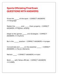 Sports Officiating Final Exam QUESTIONS WITH ANSWERS