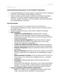 Pediatric Nursing GI Notes