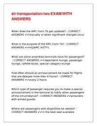 air transportation two EXAM WITH ANSWERS.