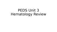 PowerPoint on Hematology in the Pediatric Patient