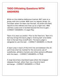 TASO Officiating Questions WITH ANSWERS