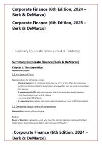Corporate Finance (6th Edition, 2025 – Berk & DeMarzo) | Exams