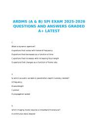 ARDMS (A & B) SPI EXAM 2025-2026 QUESTIONS AND ANSWERS GRADED A+ LATEST